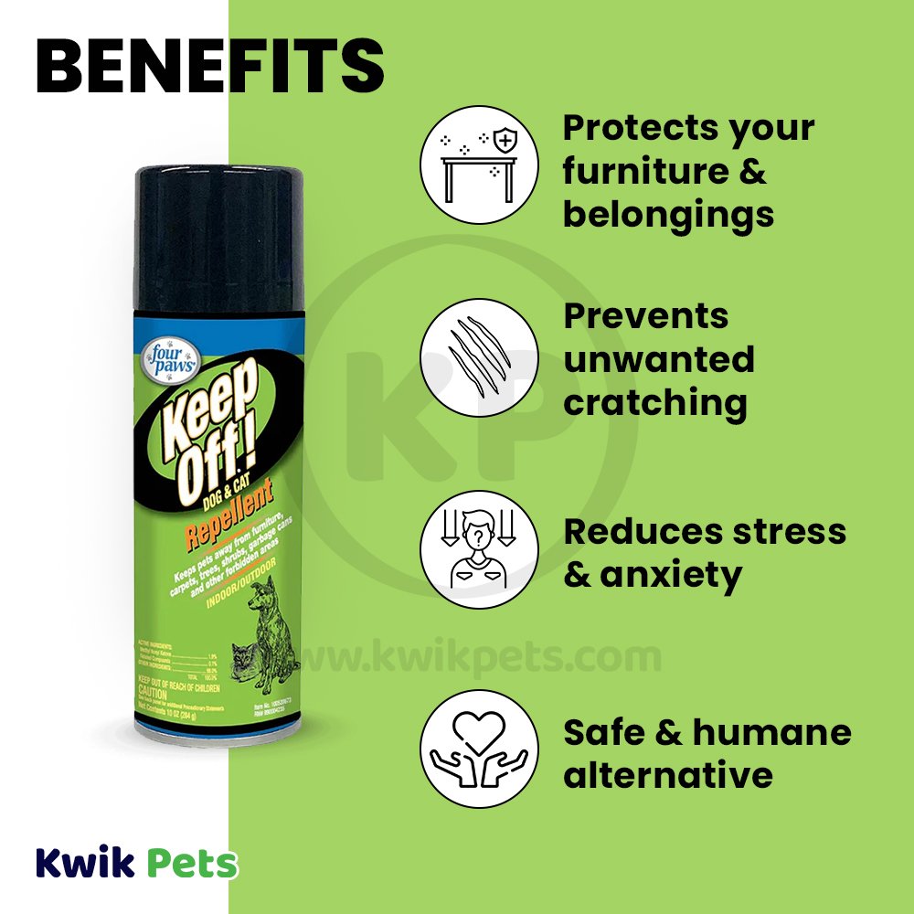 Benefits of Four Paws Keep Off! Outdoor & Indoor Dog & Cat Repellent Spray 10-oz